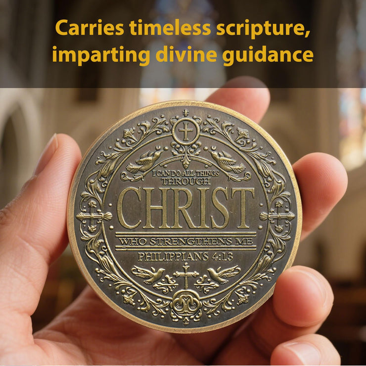 Philippians 4:13 Scripture Knights Templar Christian Challenge Coin