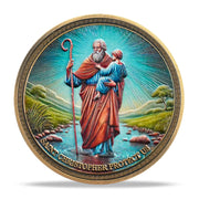 Saint Christopher Christian Challenge Coin with Prayer for Protection