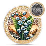 Pretty May Lily of The Valley Birth Flower Sobriety Coin
