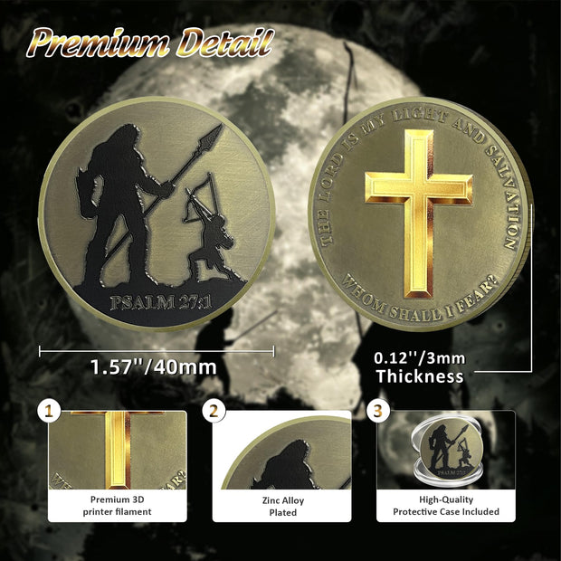David and Goliath Christian Challenge Coin