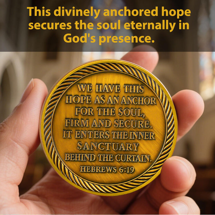 Hope Anchors The Soul Christian Navy Challenge Coin