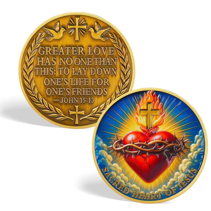 Sacred Heart of Jesus Christian Challenge Coin