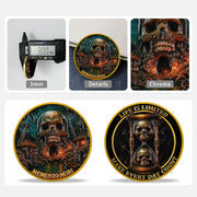 Memento Mori Challenge Coin Skull Cave & Hourglass Token with Life is Limited Make Every Day Count Pocket Coin