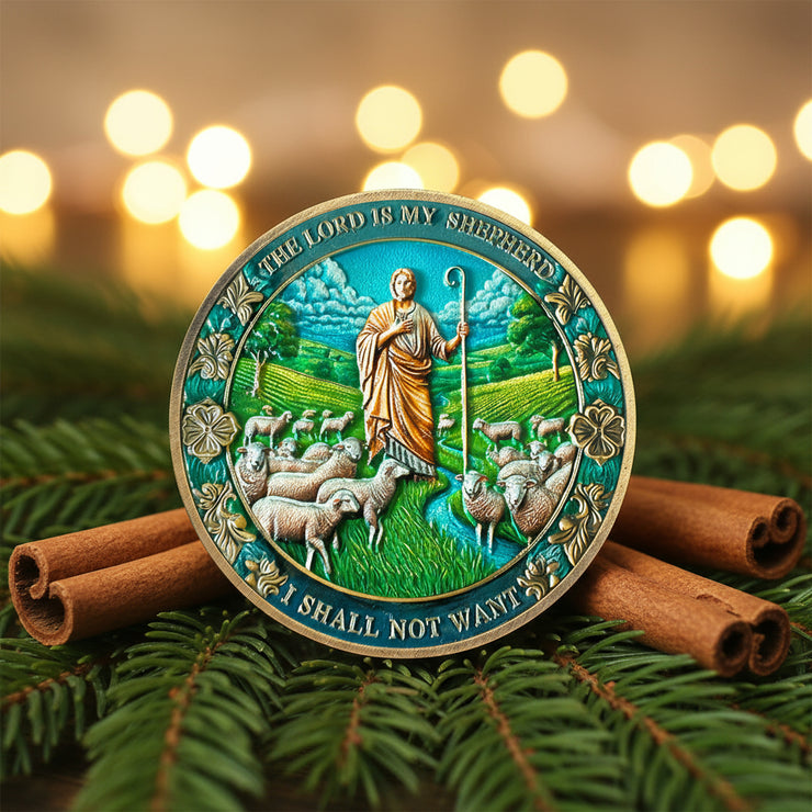 Inspirational Bible Verse 40 Jesus Shepherding Religious Coin