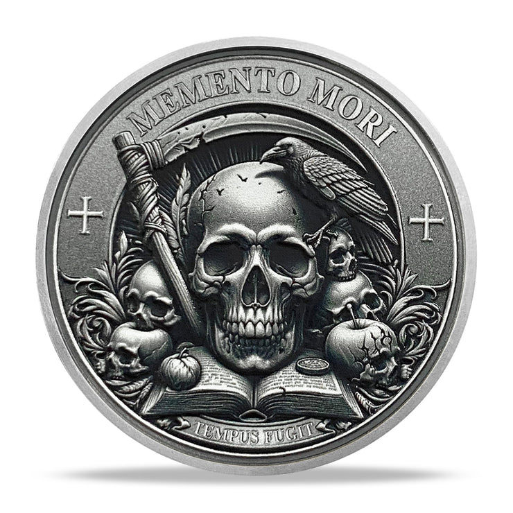 Stoic Reminder Memento Mori Coin Skull Challenge Coins