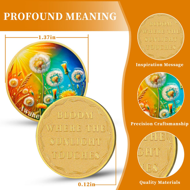 Dandelion Sunlight Design Sobriety Coin