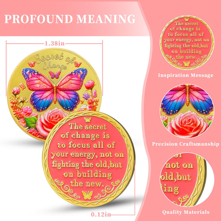 Butterfly Recovery Affirmation Sobriety Coin
