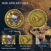 Memento Mori Vivere Stoic Reminder Token for Daily Stoic 3D Skull Challenge Coin