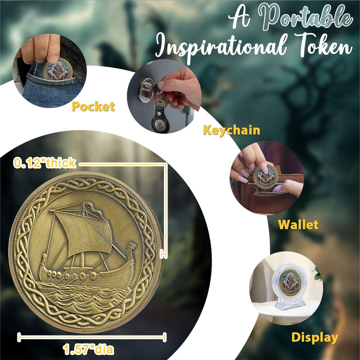 Viking Odin  Longship Coin