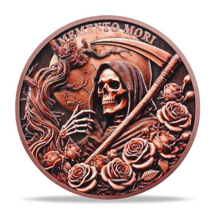 Stoic Reminder Memento Mori Coin Skull Challenge Coins