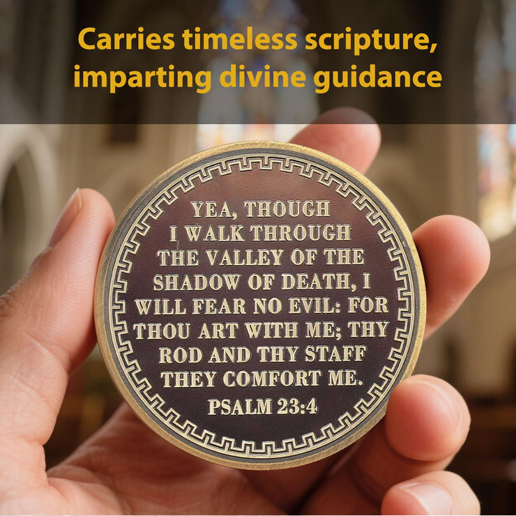 I Will Fear No Evil The Lords Prayer Christian Challenge Coin