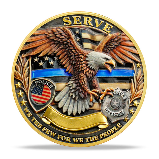 Police Challenge Coin Law Enforcement Service and Integrity Medallion
