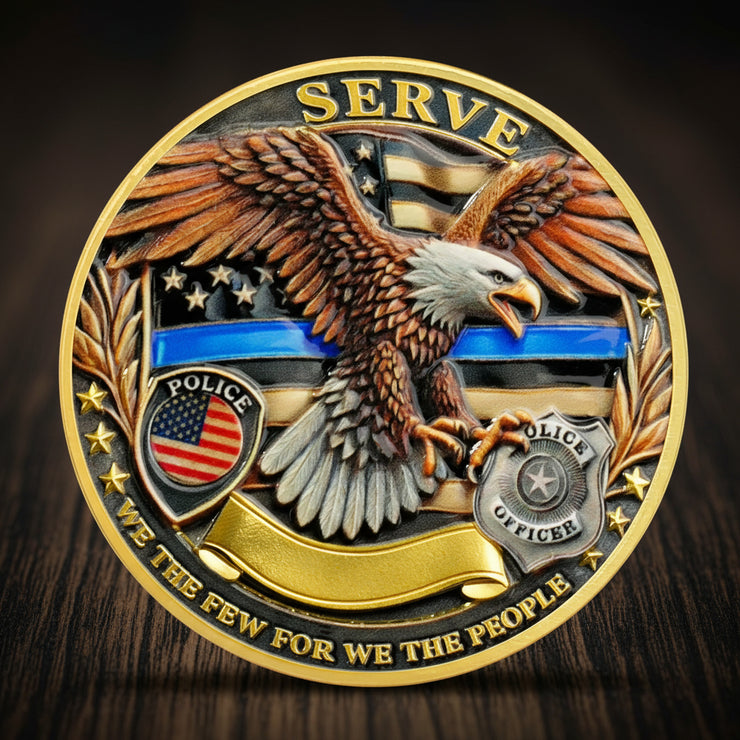 Police Challenge Coin Law Enforcement Service and Integrity Medallion