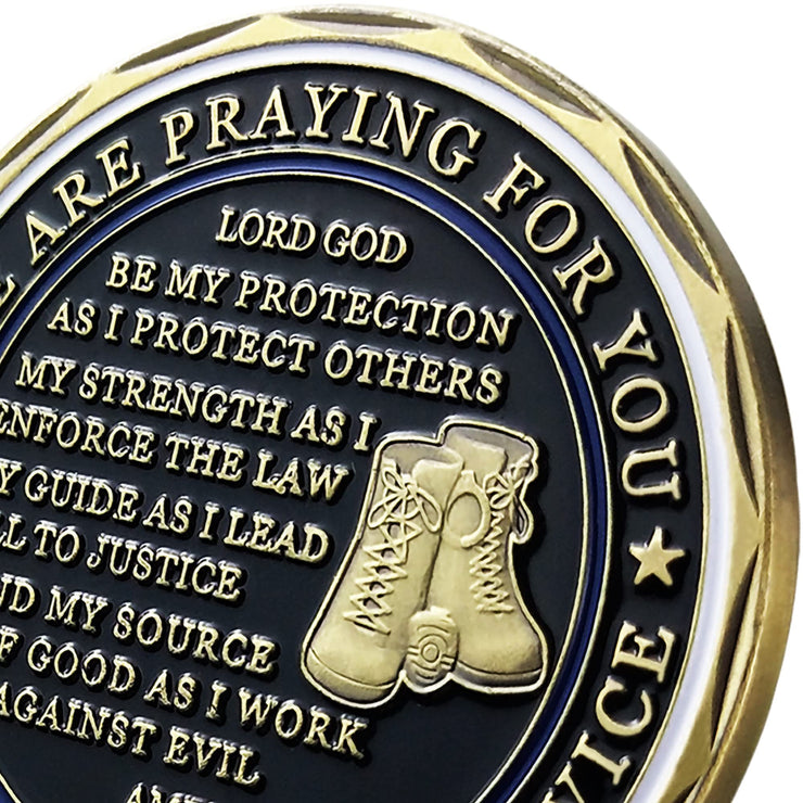 Saint Michael Police Prayer Challenge Coin Thank You for Your Service