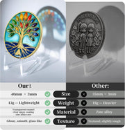 Personalized See-through Glass Rainbow Tree of Life Sobriety Coin