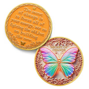 Recovery Vibrant Butterfly Secret of Change Sobriety Coin