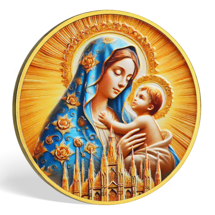 Virgin Mary and Holy Child Jesus Christian Coin