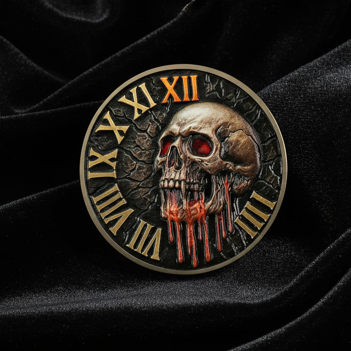Skull & Hourglass Remember You Must Die Memento Mori Coin