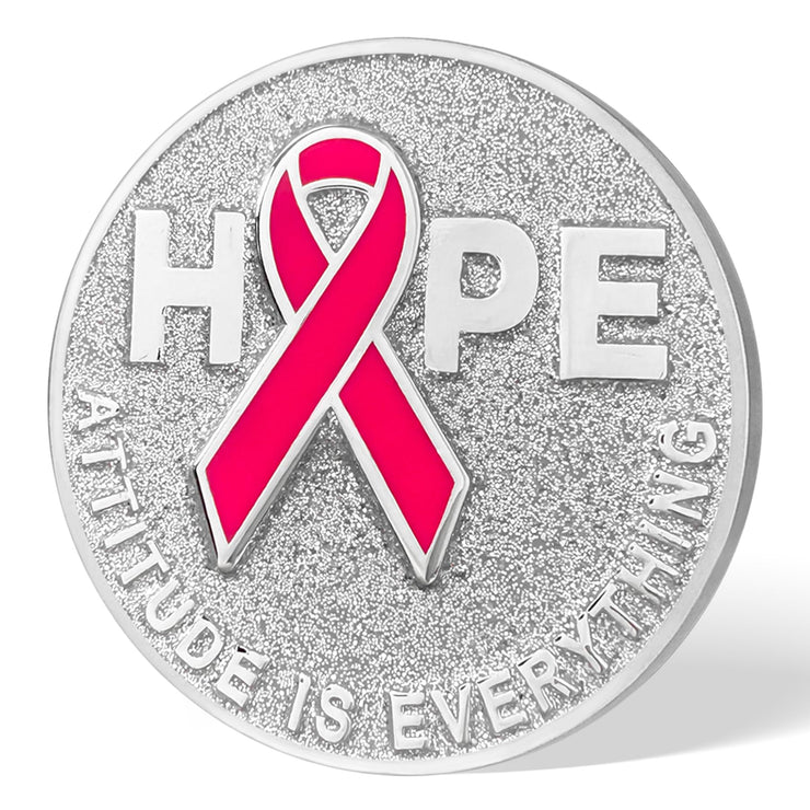 Pink Ribbon Breast Cancer Coin for Cancer Care Awareness Accessories