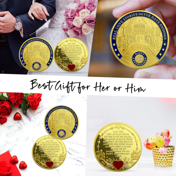 40th-60th Anniversary Couple Wedding Ceremony Keepsake Coin
