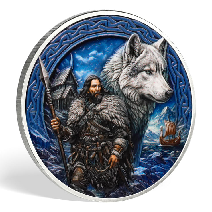 Viking Warrior Wolf Challenge Coin