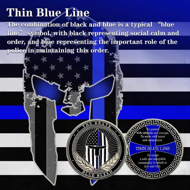 Law Enforcement Officers Thin Blue Line Police Challenge Coin