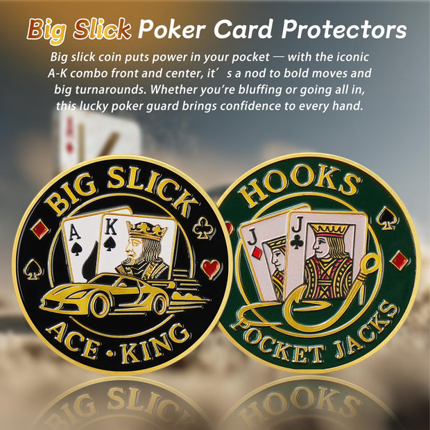 Powerful Big Slick Poker Card Protectors Coin