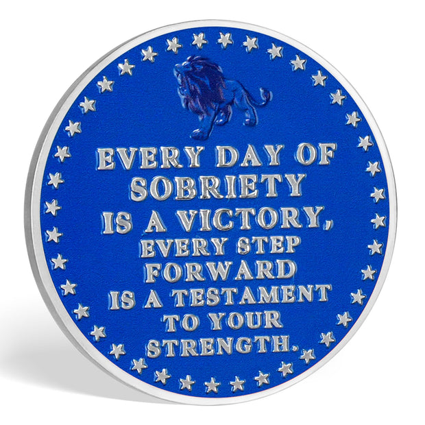 Lion Recovery Strength in Sobriety Coin