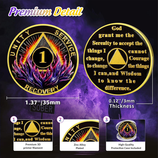 Delicate Triangle 1-3 Year Sobriety Coin