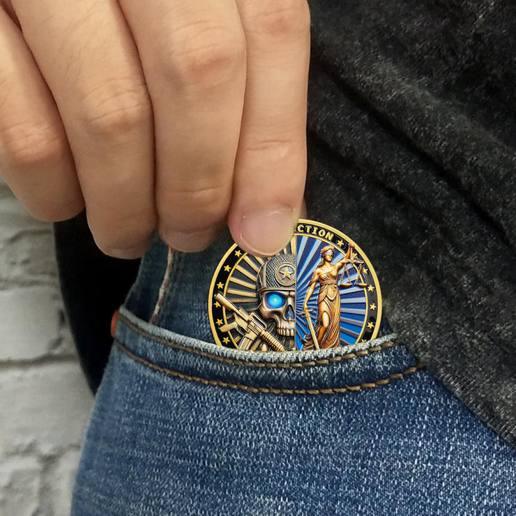 Police Challenge Coin Law Enforcement Service and Integrity Medallion