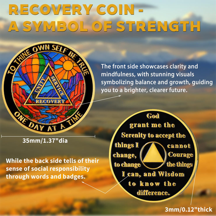 Hot Air Balloon Valley Sobriety Coin