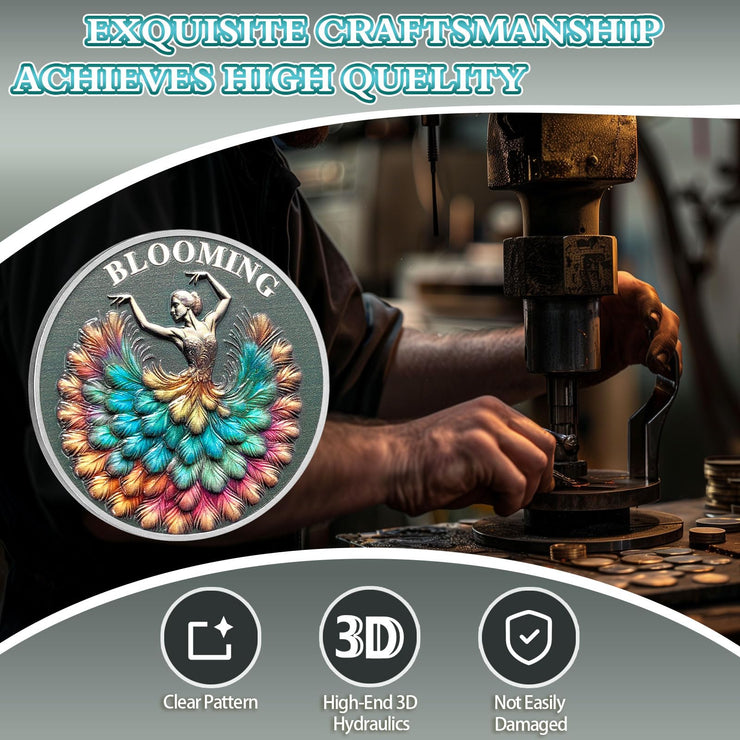 Blooming & Awakening Dancing Life Sobriety Coin