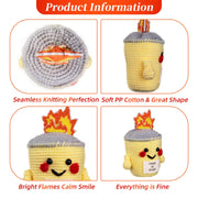 Cute This is Fine Positive Crochet Emotional Support Dumpster Fire Plush Knitted Toys