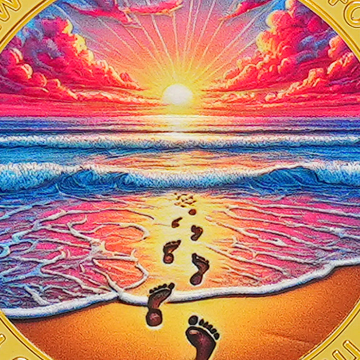 Seaside Footprints Religious Coin