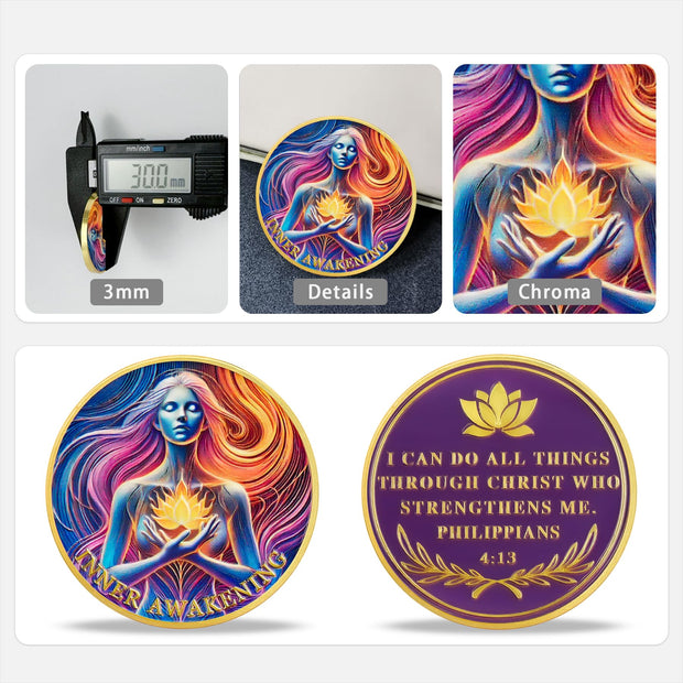 Inner Awakening Lotus Sobriety Coin for Women