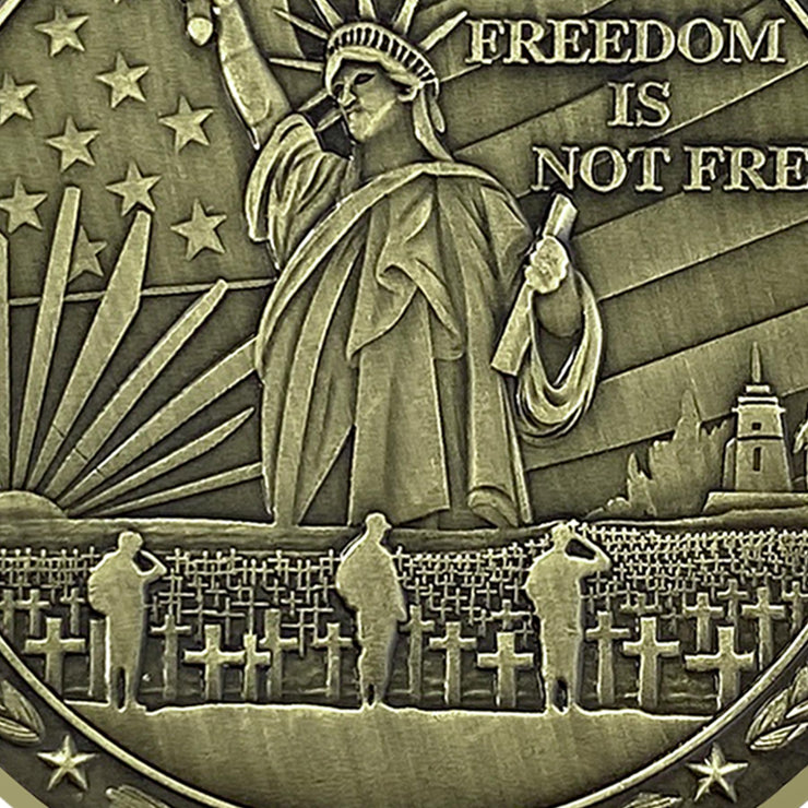 Military Veteran Challenge Coin with Statue of Liberty