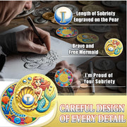 Beauty & Courage Mermaid 1-3 Year Sobriety Coin