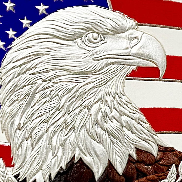 Eagle and Flag Military Veterans Patriotic Challenge Coin