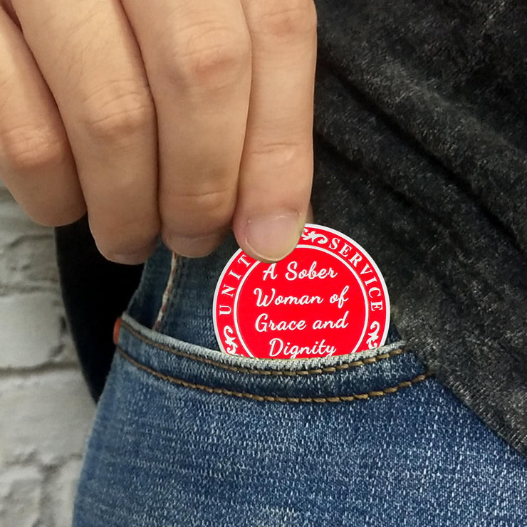 Red Hat Lady of Grace and Dignity Sobriety Coin