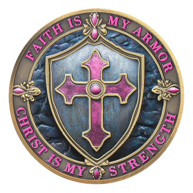Christian Protective Shield Religious Prayer Challenge Coin