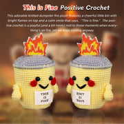 Cute This is Fine Positive Crochet Emotional Support Dumpster Fire Plush Knitted Toys