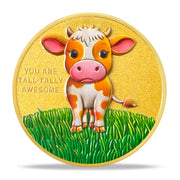 Cute Giraffe and Cow Design Motivational Coins