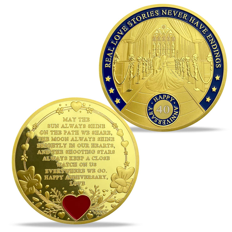 40th-60th Anniversary Couple Wedding Ceremony Keepsake Coin
