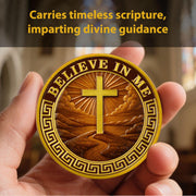 Chi Rho Christian Challenge Coin with John 14:1 Scripture