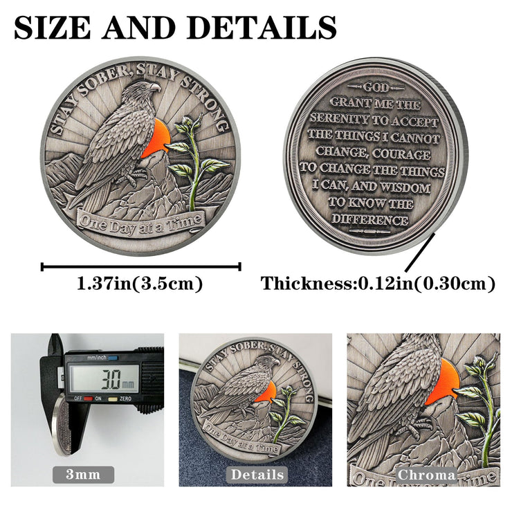Hope Eagle Celebrating Recovery and Personal Growth Sobriety Coin