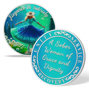 Doves & Flowers Nature Inspired Sobriety Coin