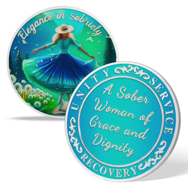 Doves & Flowers Nature Inspired Sobriety Coin