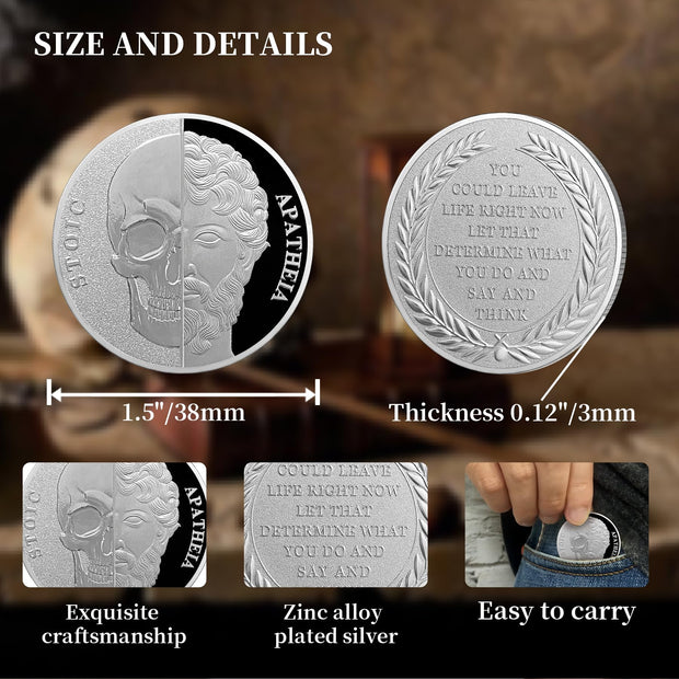 Memento Mori Coin Stoic  Inspirational Reminder Coin