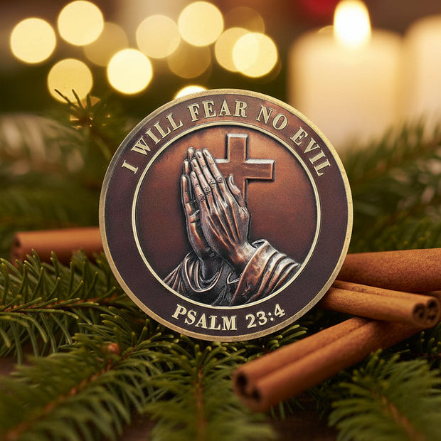 I Will Fear No Evil The Lords Prayer Christian Challenge Coin