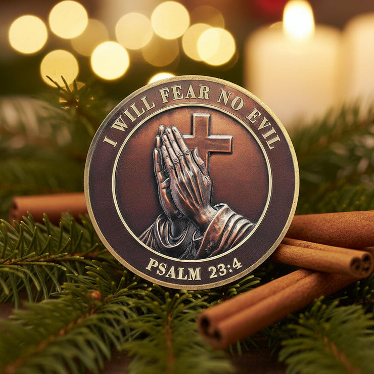I Will Fear No Evil The Lords Prayer Christian Challenge Coin